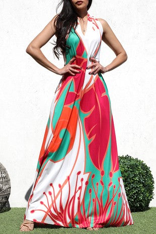FLORAL PRINT MAXI DRESS