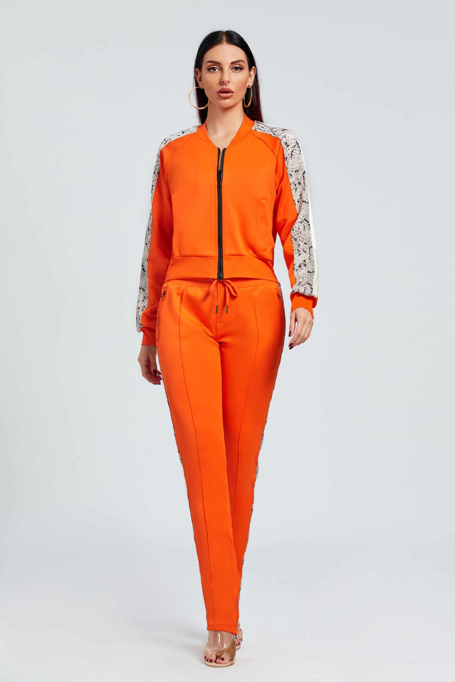 COZY ORANGE SNAKESKIN TRACKSUIT