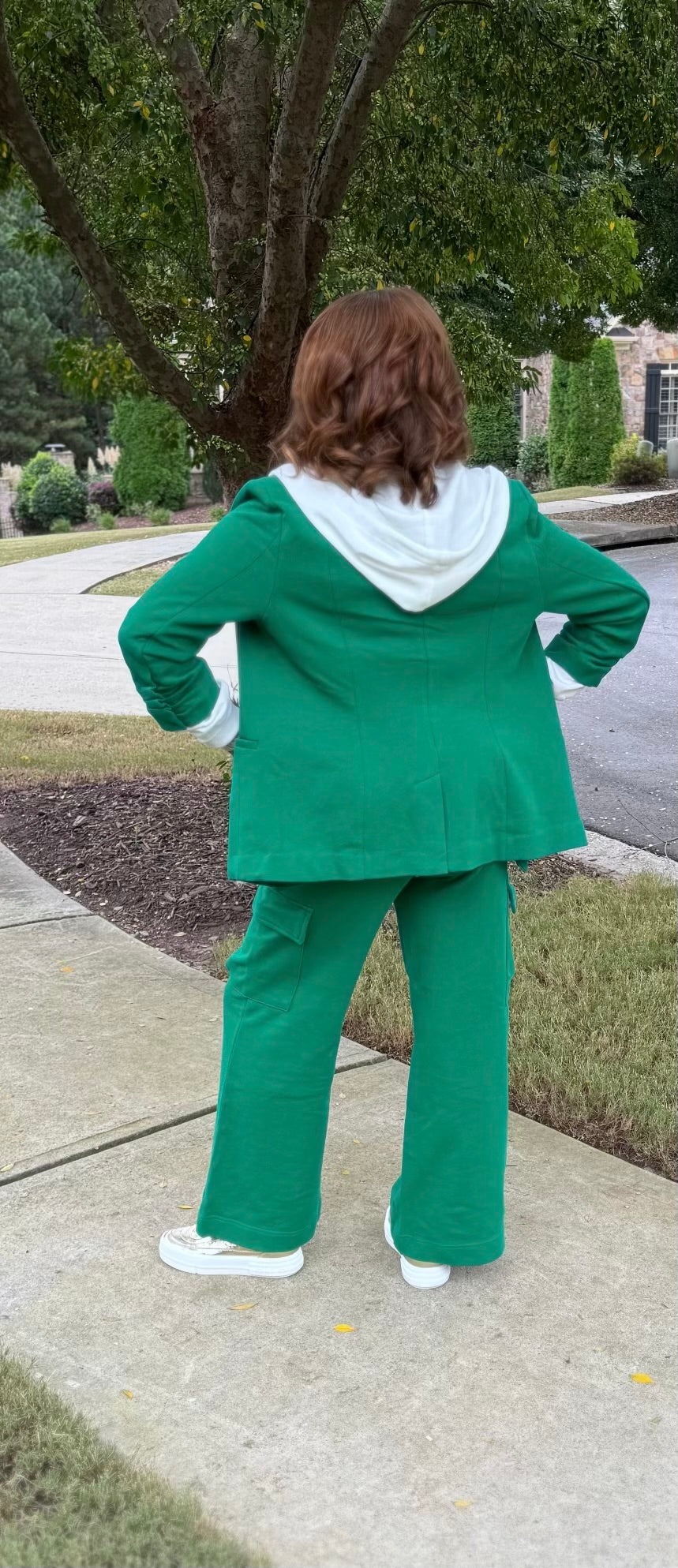 GREEN HOODIE BLAZER