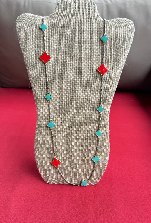 MULTI-COLOR CLOVER NECKLACE