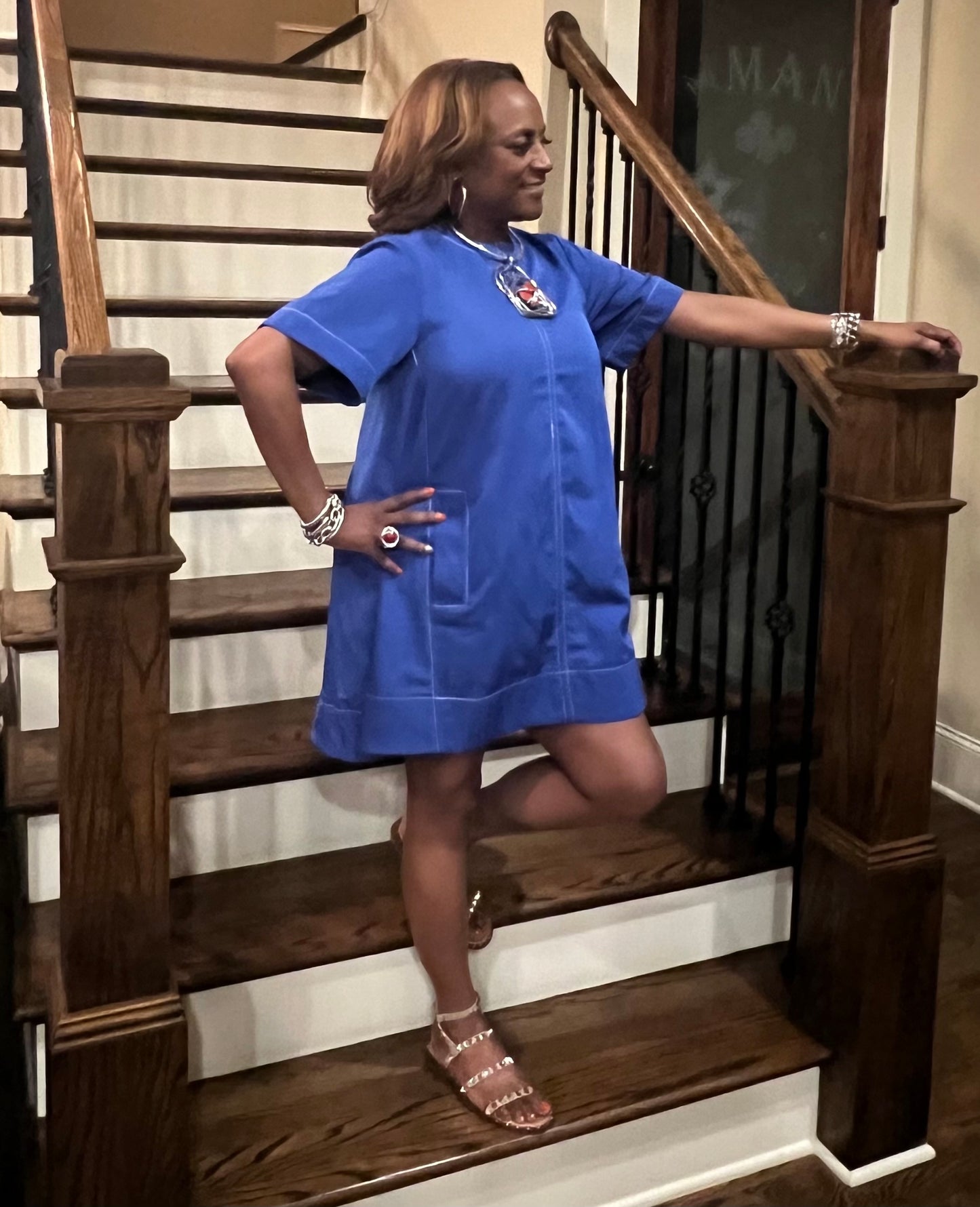 SHORT SLEEVE SWING DRESS