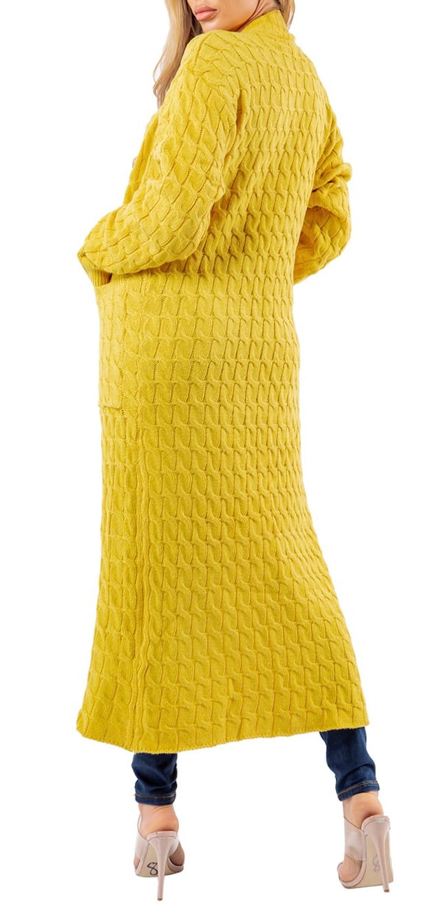 LONG YELLOW MAXI CARDIGAN